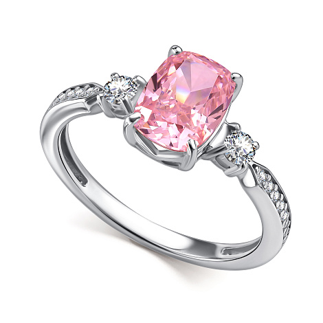 Кольцо из серебра с фианитом и с бриллиантом Алькор 01-4762/0бт5-00 01-4762/0бт5-00