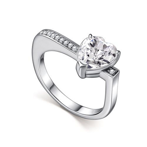 Кольцо из серебра с фианитом и с бриллиантом Алькор 01-5719/00бт-00 01-5719/00бт-00