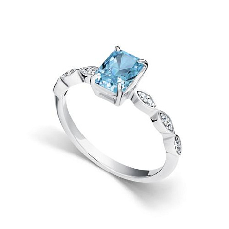 Кольцо из серебра с фианитом и с бриллиантом Алькор 01-5724/0бт9-00 01-5724/0бт9-00