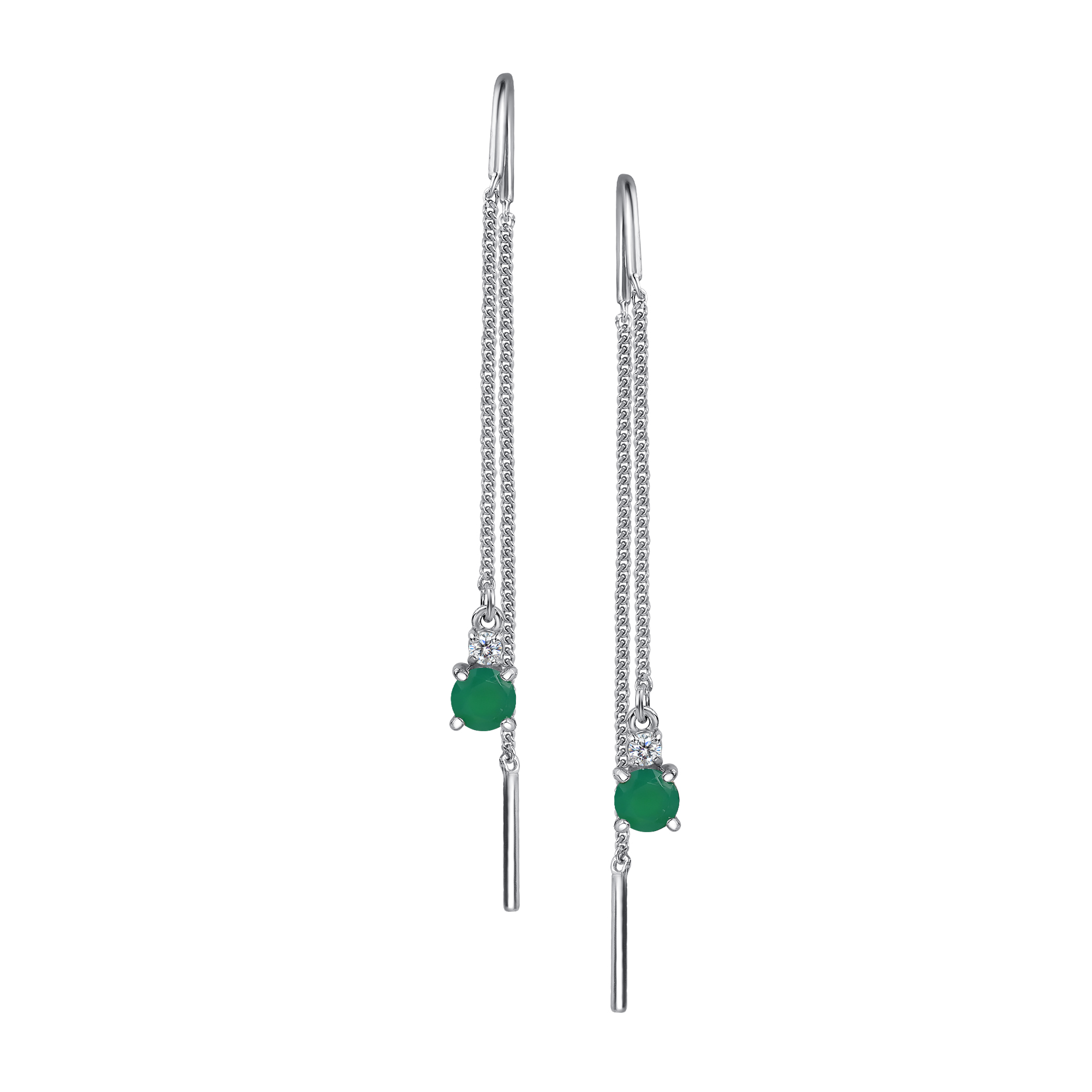 Серьги из серебра с фианитом Алькор 02-1449/00аг-00 02-1449/00аг-00