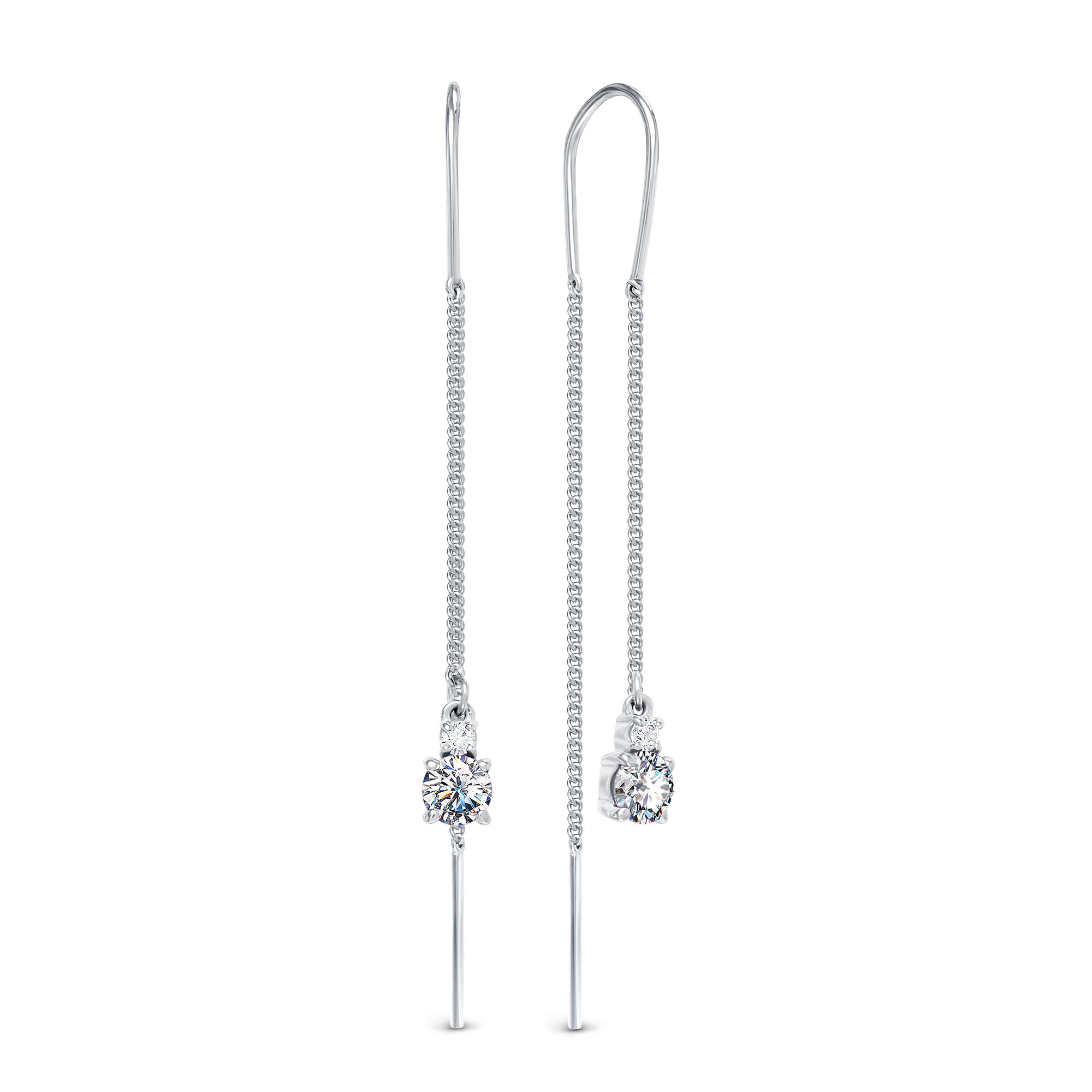 Серьги из серебра с фианитом Алькор 02-1449/00кц-00 02-1449/00кц-00