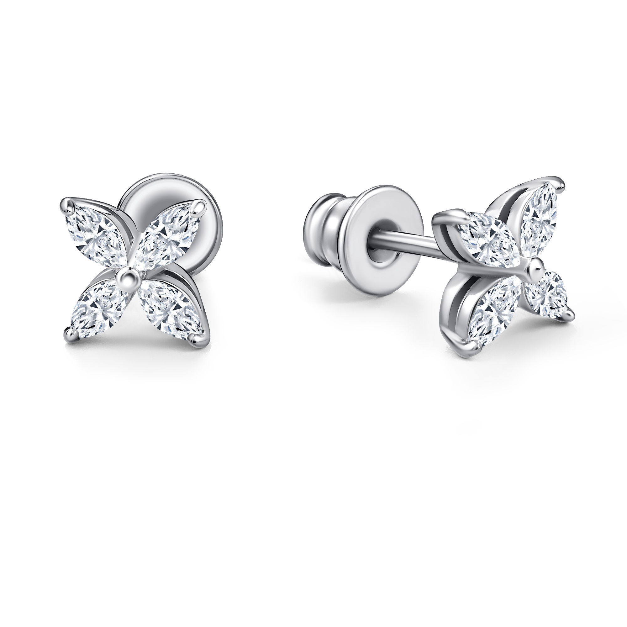 Серьги из серебра с фианитом Алькор 02-2551/00кц-00 02-2551/00кц-00