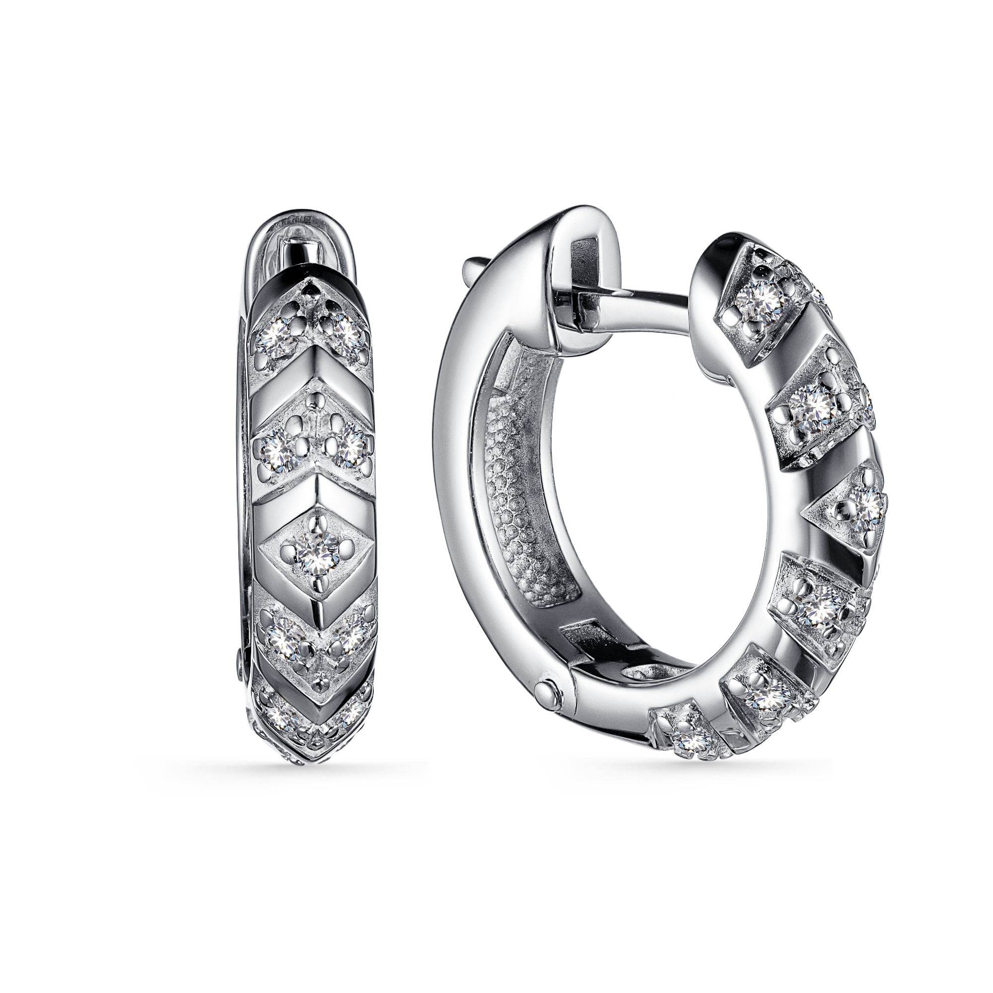Серьги из серебра с фианитом Алькор 02-3308/00кц-00 02-3308/00кц-00