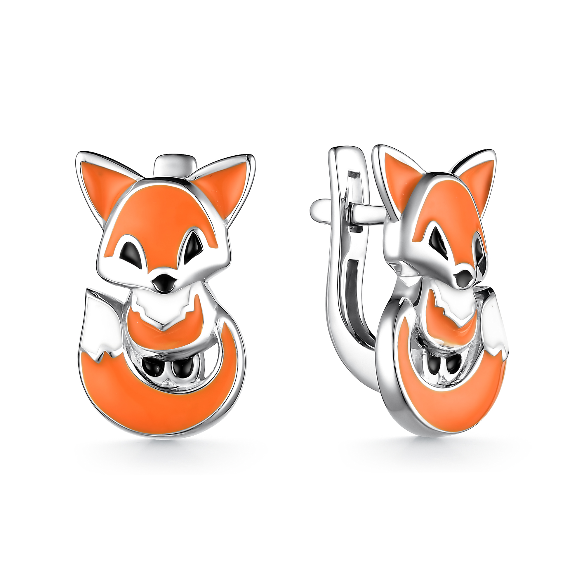 Серьги детские из серебра Алькор 02-3360/эм53-00 02-3360/эм53-00