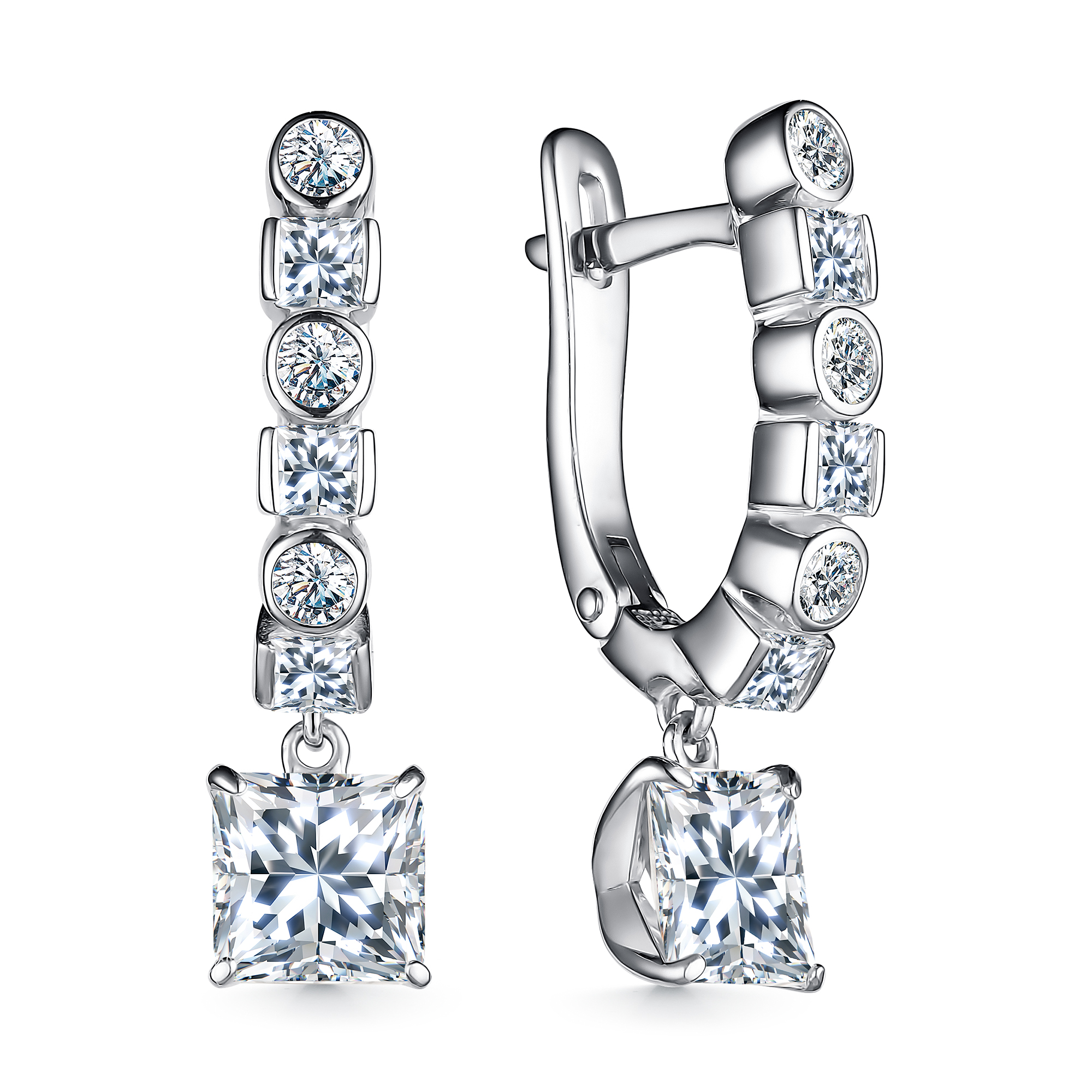 Серьги из серебра с фианитом Алькор 02-3864/00кц-00 02-3864/00кц-00