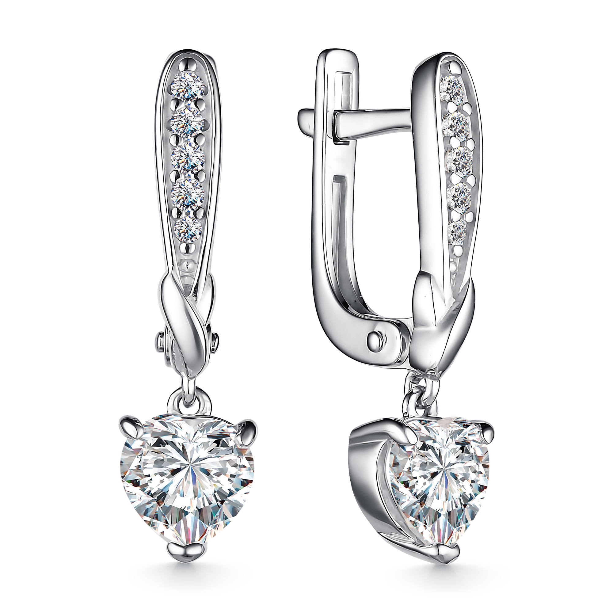 Серьги из серебра с фианитом Алькор 02-3865/00кц-00 02-3865/00кц-00