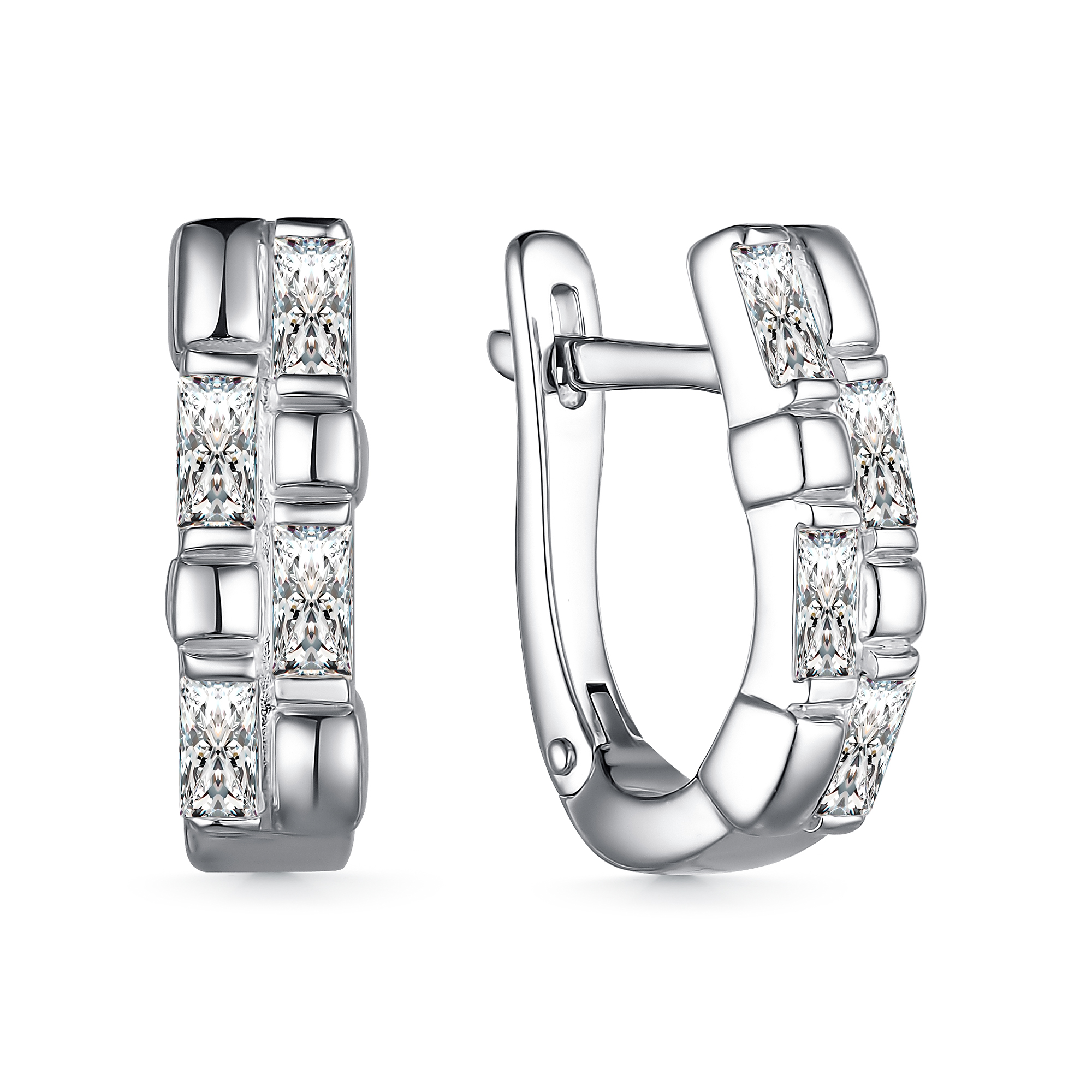Серьги из серебра с фианитом Алькор 02-3924/00кц-00 02-3924/00кц-00
