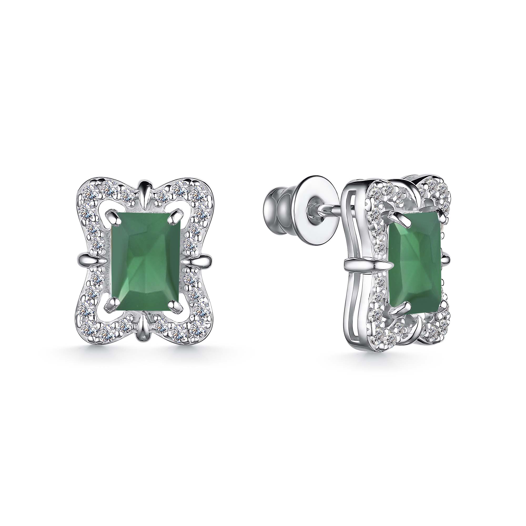 Серьги из серебра с фианитом Алькор 02-4060/00аг-00 02-4060/00аг-00