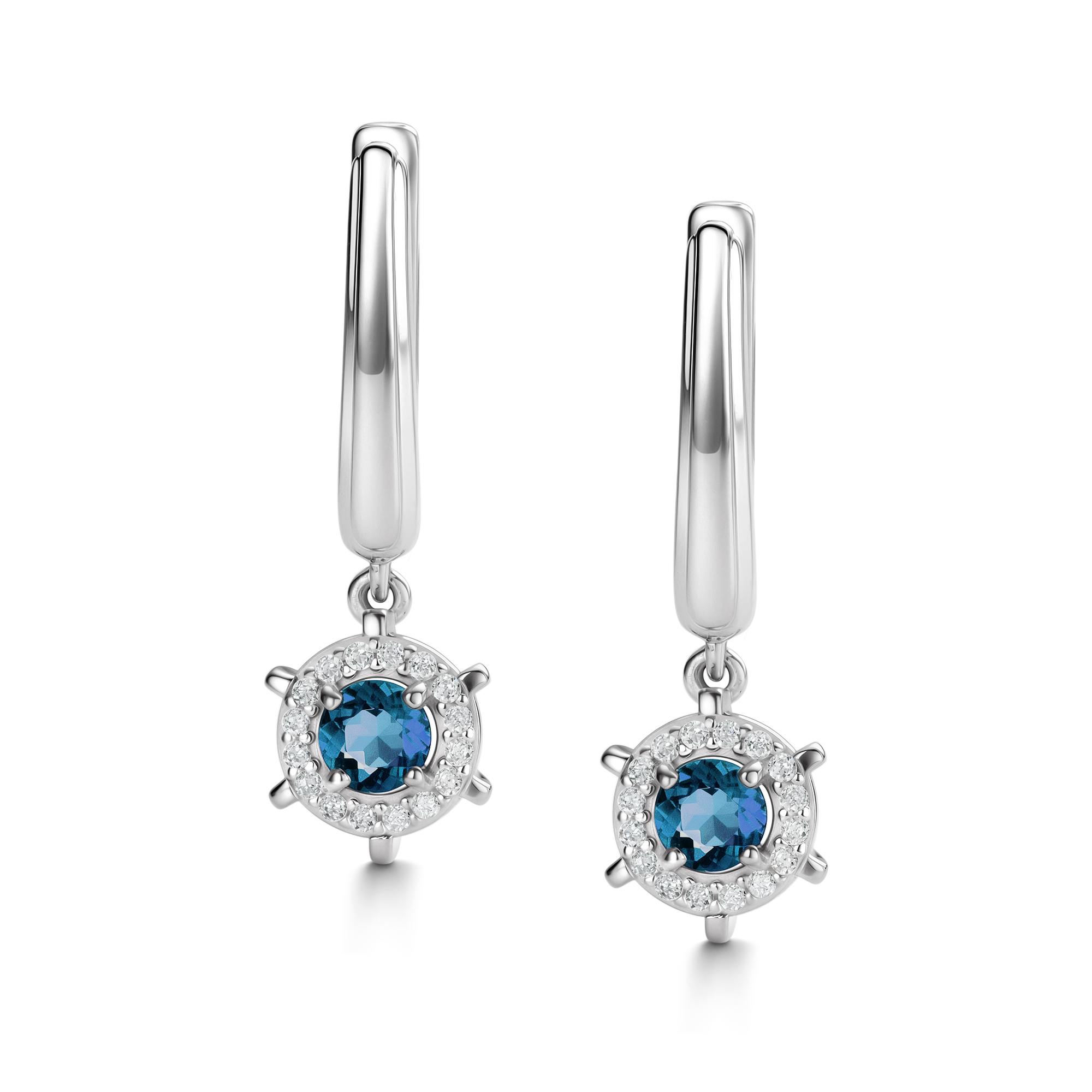 Серьги из серебра с топазом и с фианитом Алькор 02-4290/00тл-00 02-4290/00тл-00