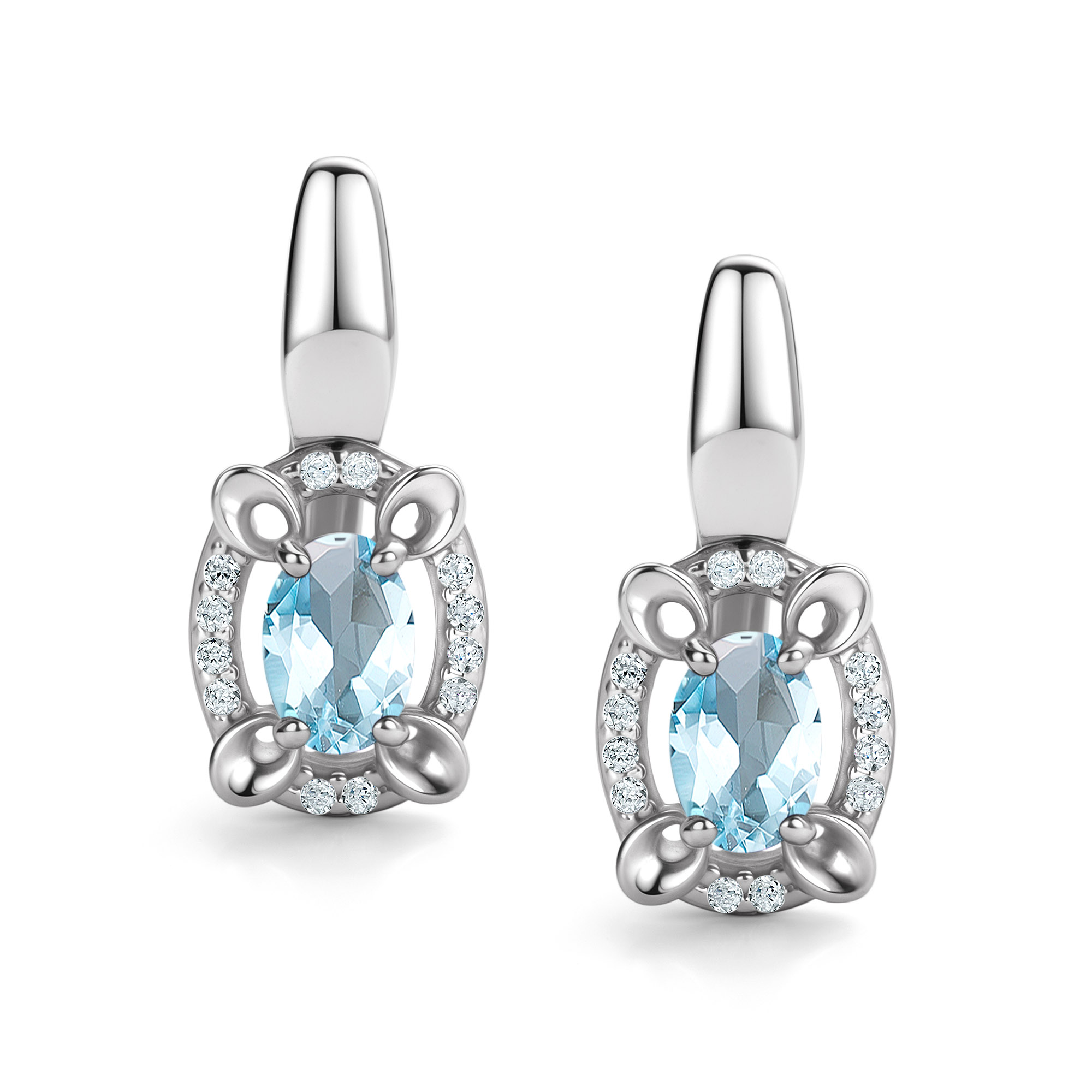 Серьги из серебра с фианитом Алькор 02-4292/00тб-00 02-4292/00тб-00