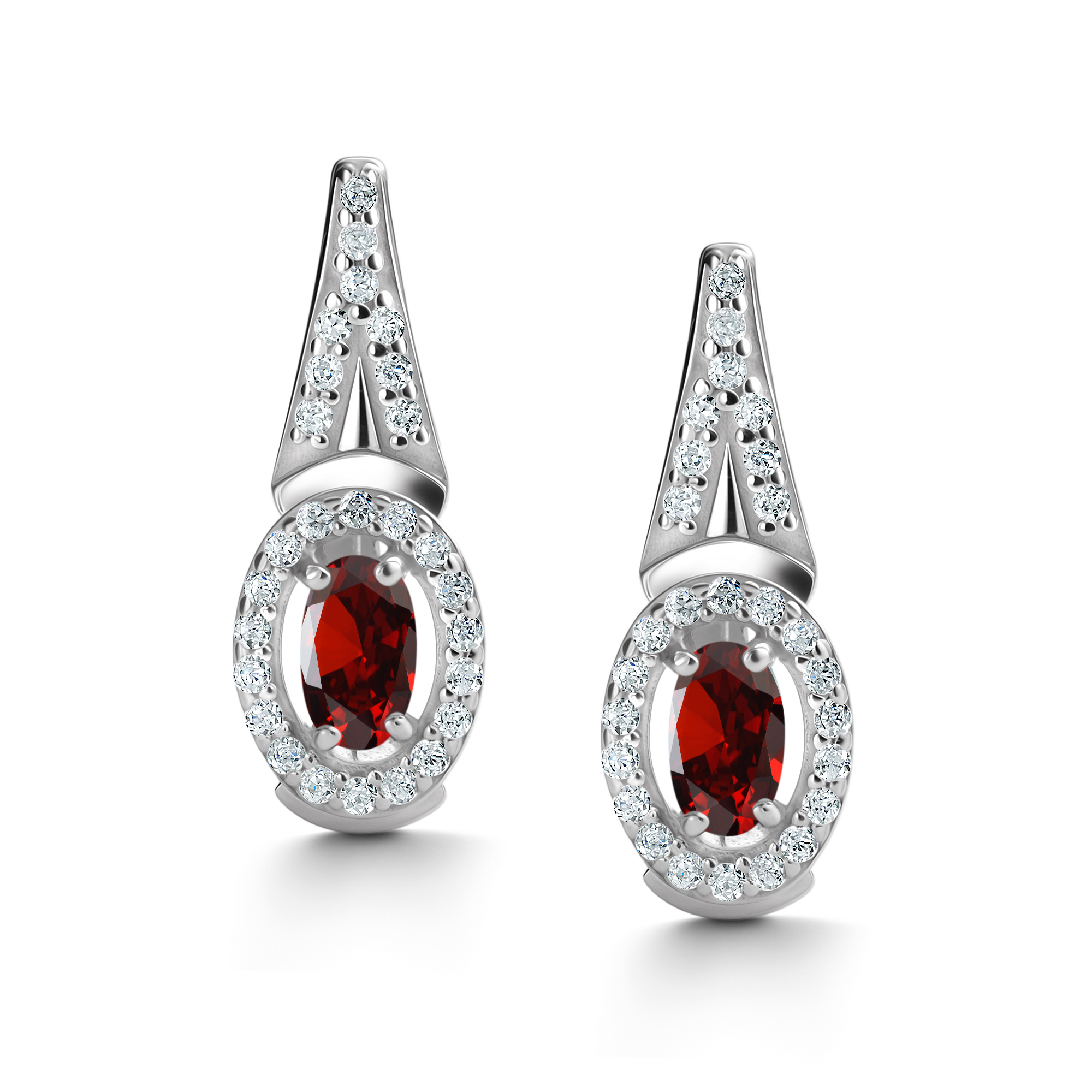 Серьги из серебра с фианитом и с гранатом Алькор 02-4293/00гр-00 02-4293/00гр-00