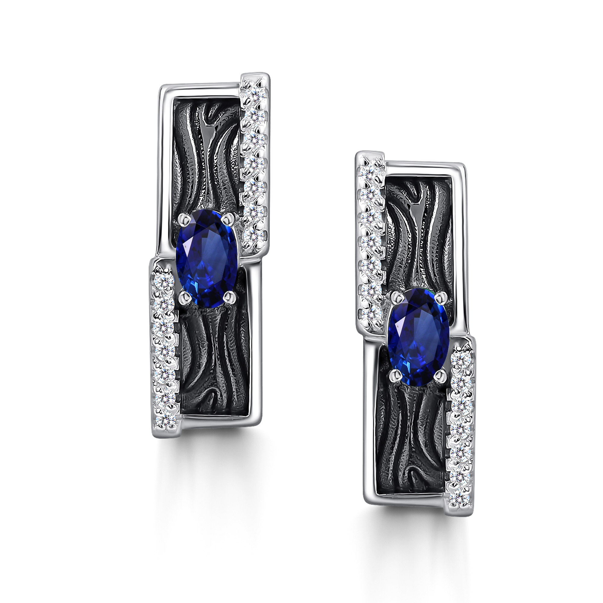 Серьги из серебра с фианитом Алькор 02-4361/0гтс-17 02-4361/0гтс-17