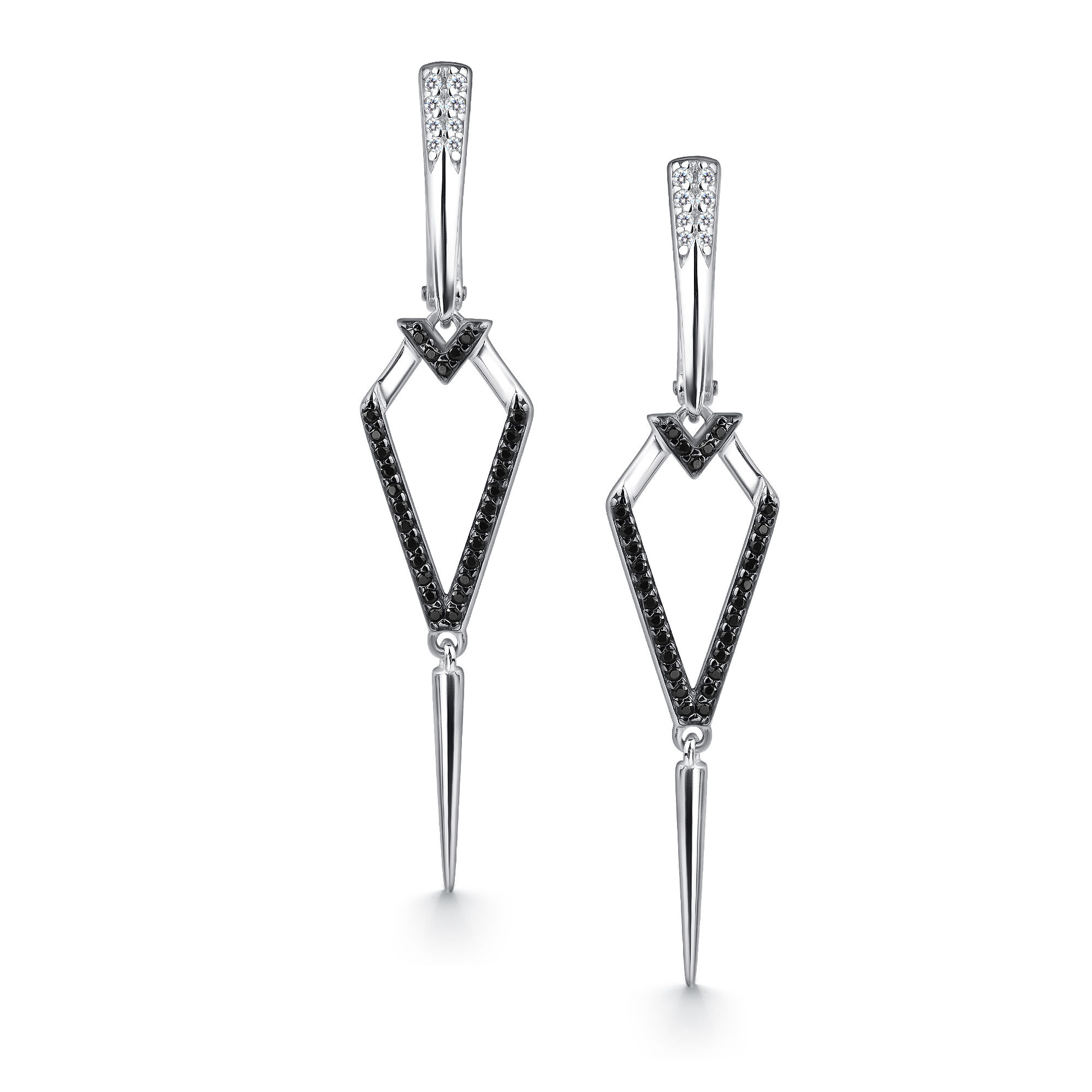 Серьги из серебра с фианитом Алькор 02-4677/кц10-17 02-4677/кц10-17