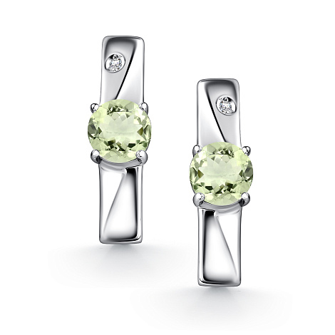 Серьги из серебра с бриллиантом Алькор 02-4682/0брп-00 02-4682/0брп-00
