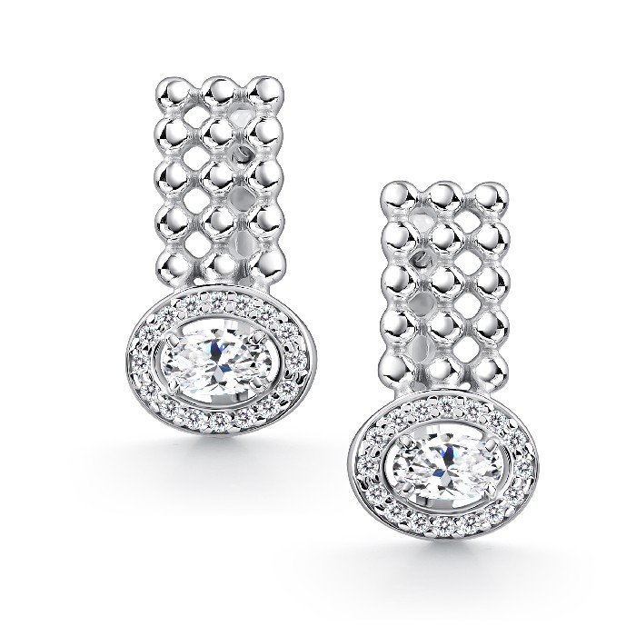 Серьги из серебра с фианитом Алькор 02-4717/00кц-00 02-4717/00кц-00
