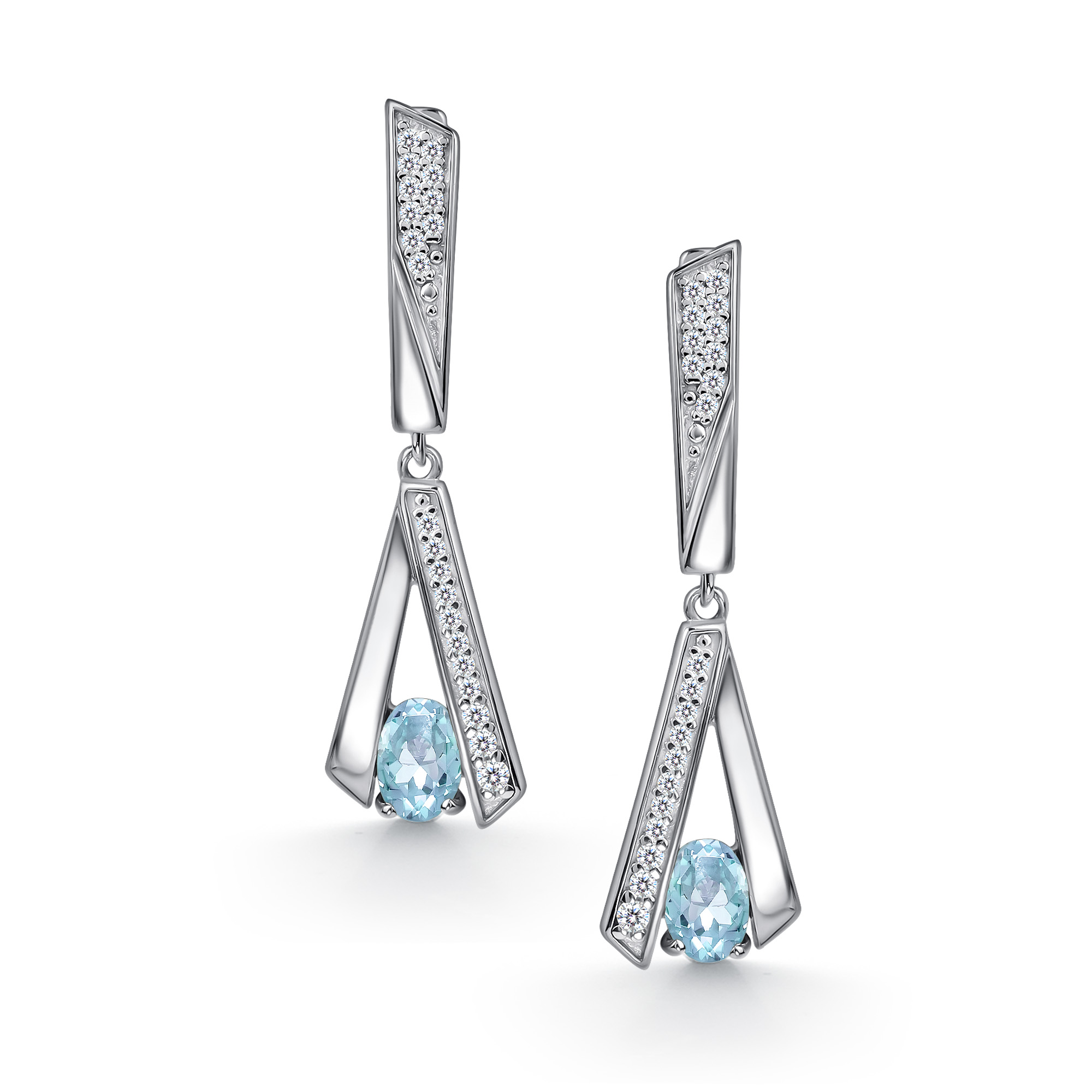 Серьги из серебра с фианитом Алькор 02-4723/00тб-00 02-4723/00тб-00
