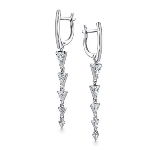 Серьги из серебра с фианитом Алькор 02-4754/00кц-00 02-4754/00кц-00