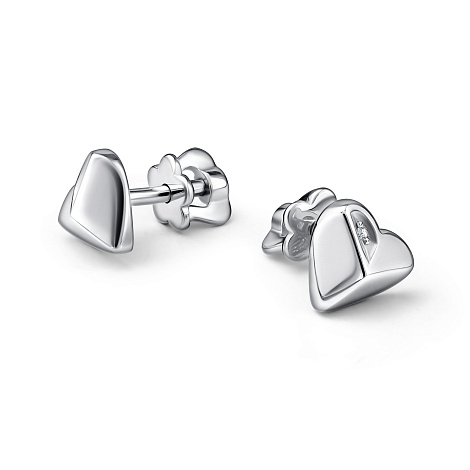 Серьги детские из серебра с бриллиантом Алькор 02-4786/000б-00 02-4786/000б-00