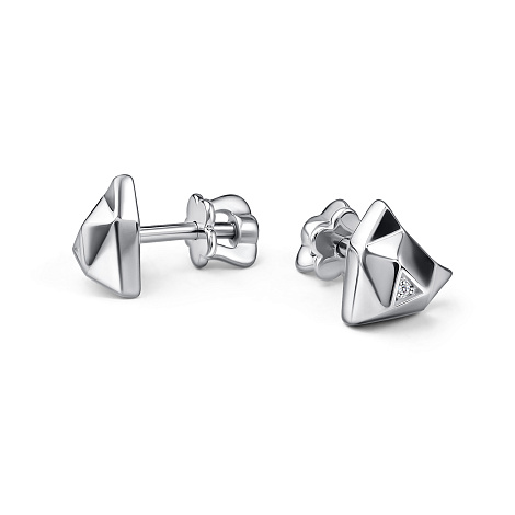 Серьги детские из серебра с бриллиантом Алькор 02-4787/000б-00 02-4787/000б-00