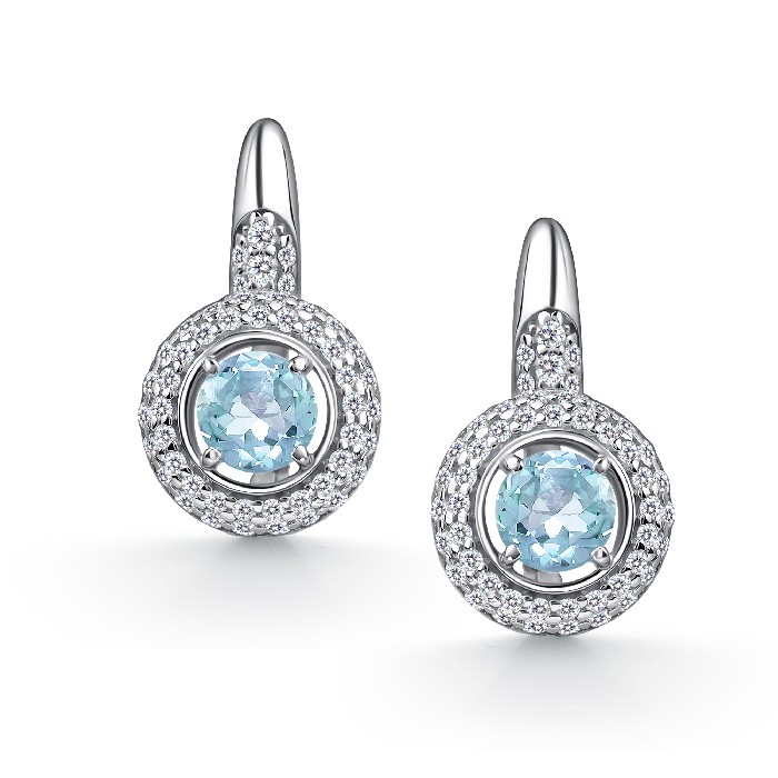 Серьги из серебра с фианитом Алькор 02-4847/00тб-00 02-4847/00тб-00
