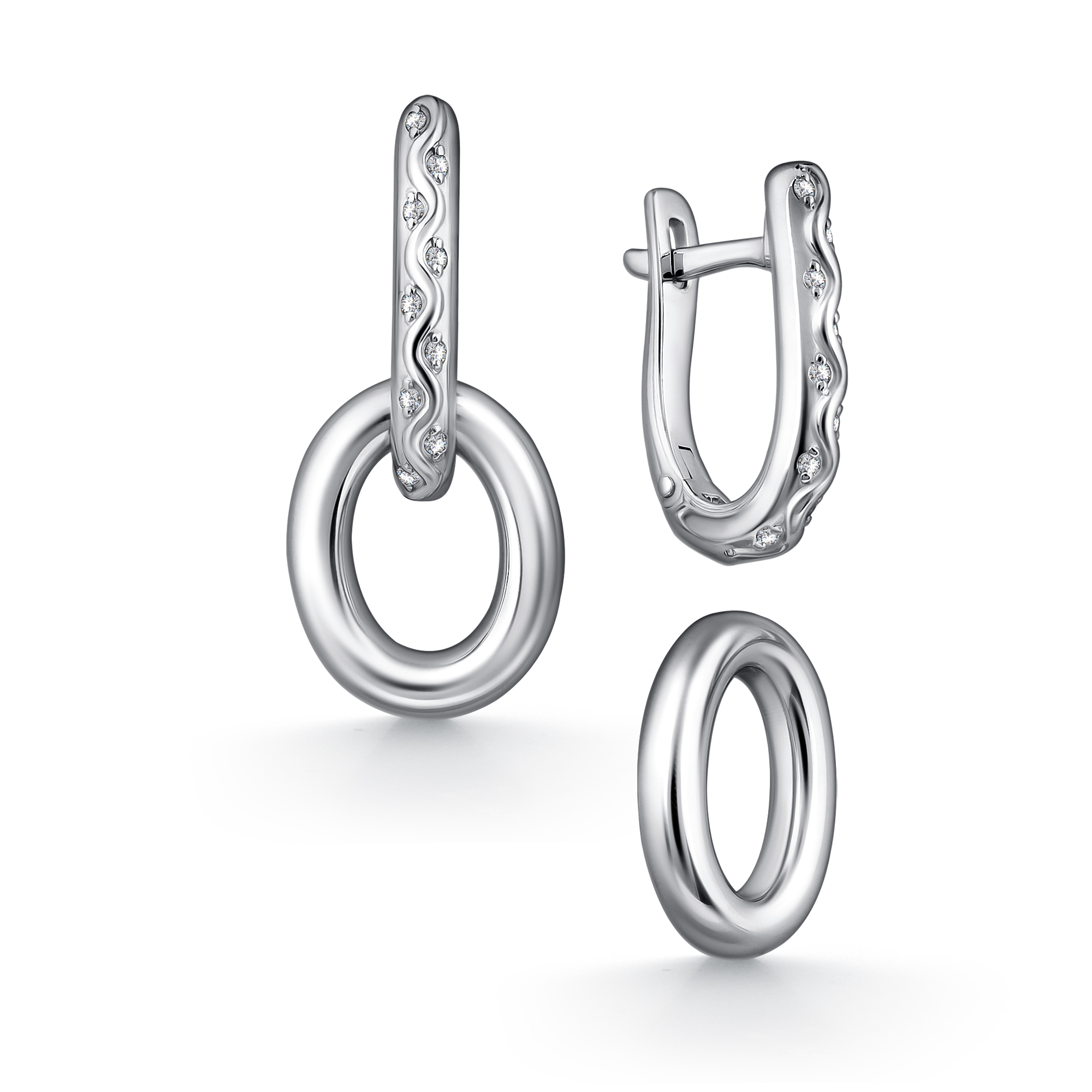 Серьги из серебра с фианитом Алькор 02-4949/00кц-00 02-4949/00кц-00