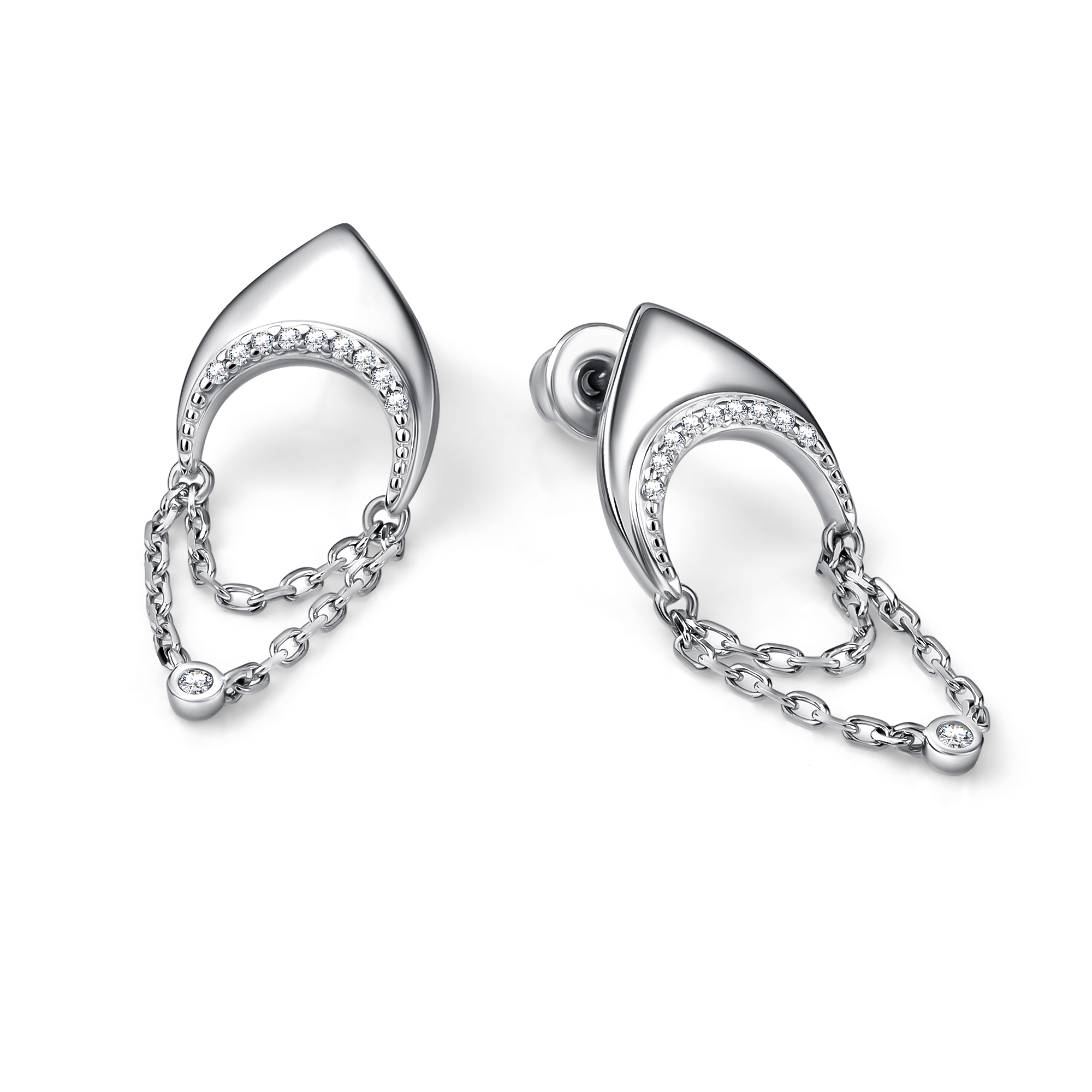Серьги из серебра с фианитом Алькор 02-4952/00кц-00 02-4952/00кц-00