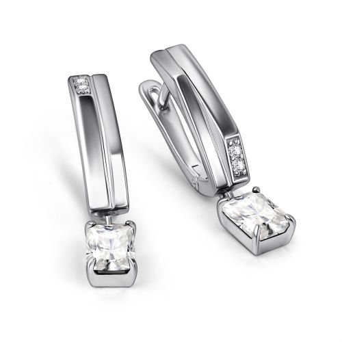 Серьги из серебра с фианитом Алькор 02-5156/00гх-00 02-5156/00гх-00