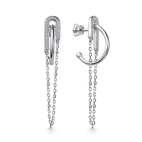 Серьги из серебра с фианитом Алькор 02-5176/00кц-00 02-5176/00кц-00