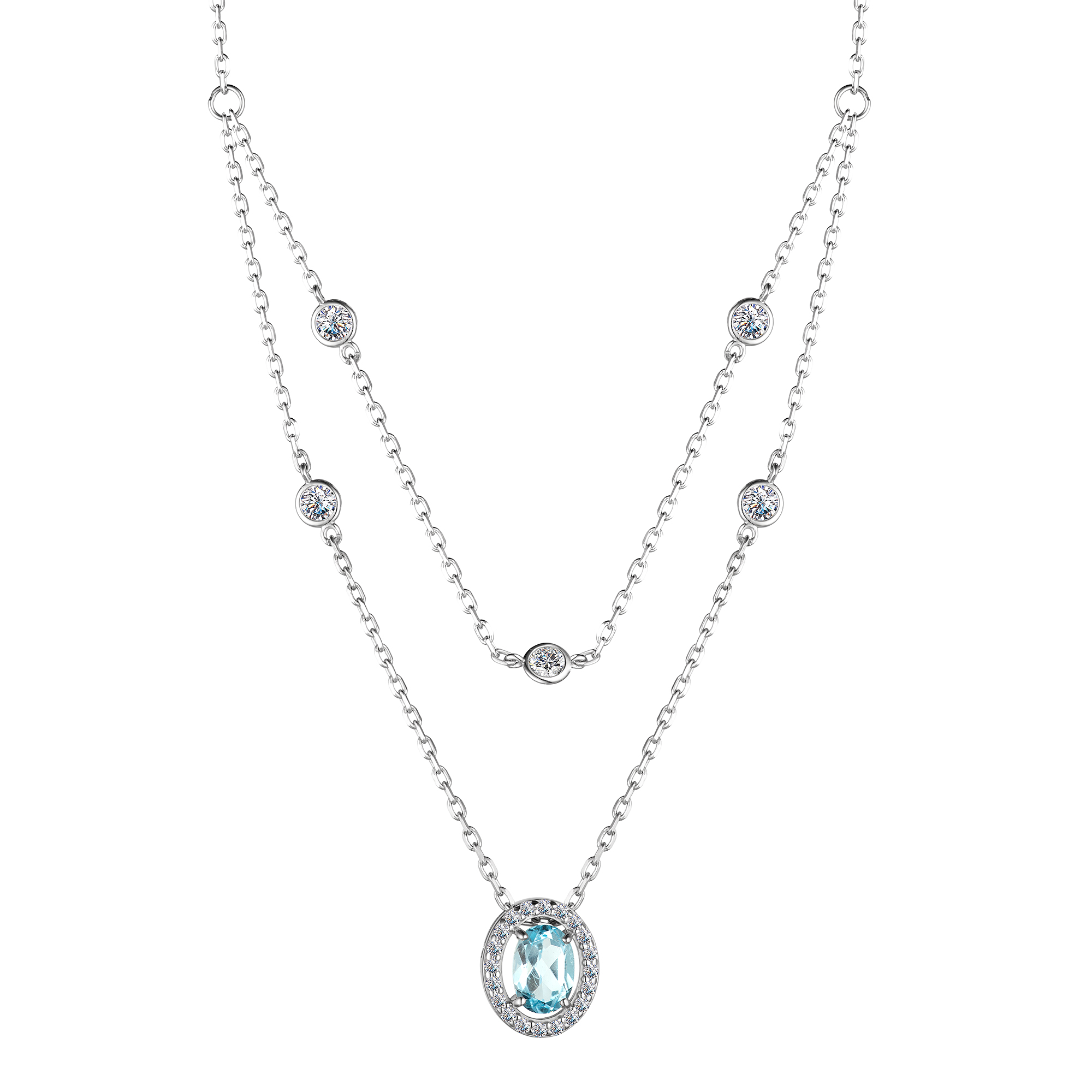 Колье из серебра с фианитом Алькор 06-3861/00тб-00 06-3861/00тб-00