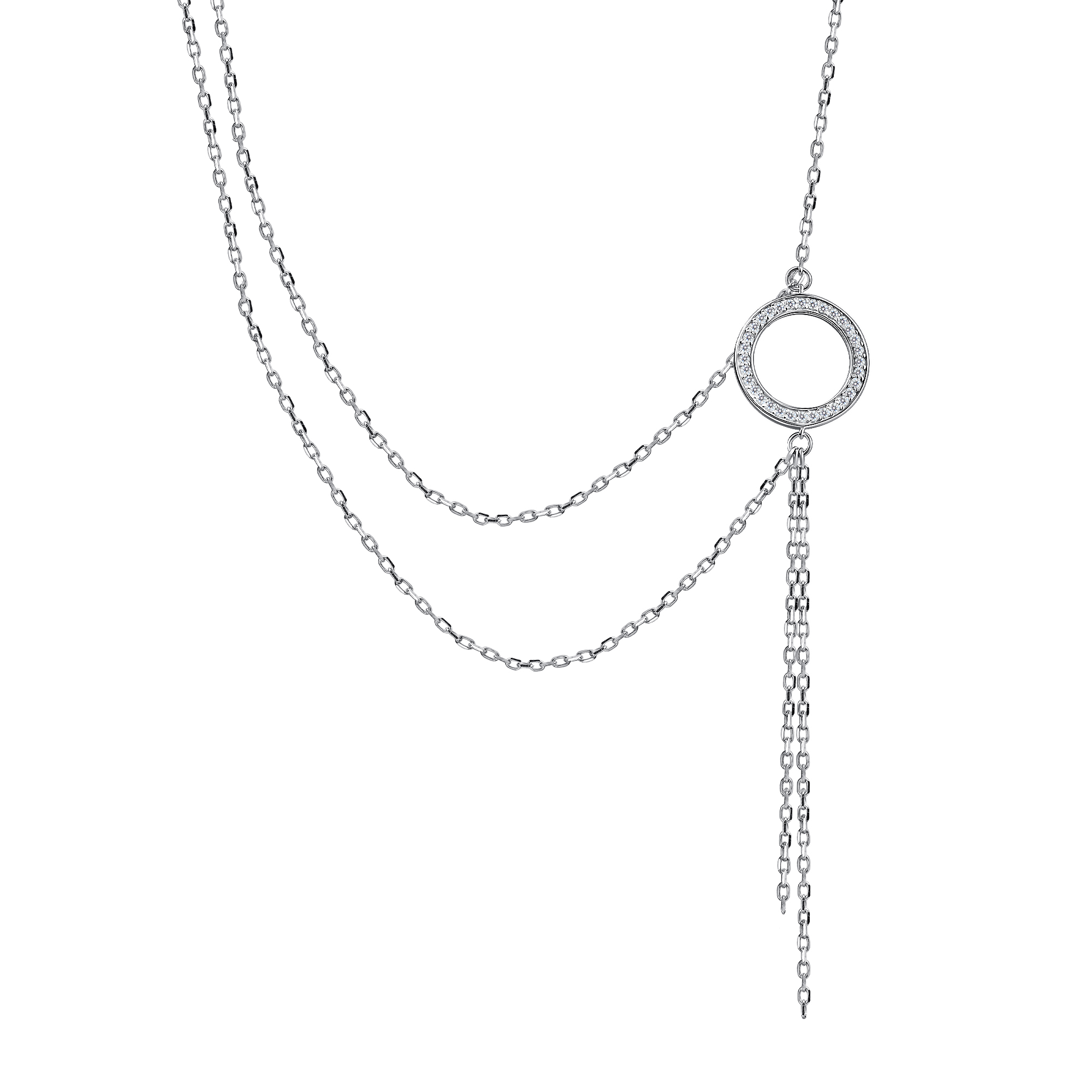 Колье из серебра с фианитом Алькор 06-5181/00кц-00 06-5181/00кц-00