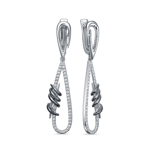 Серьги из серебра с фианитом KABAROVSKY 12-1015-7989 12-1015-7989