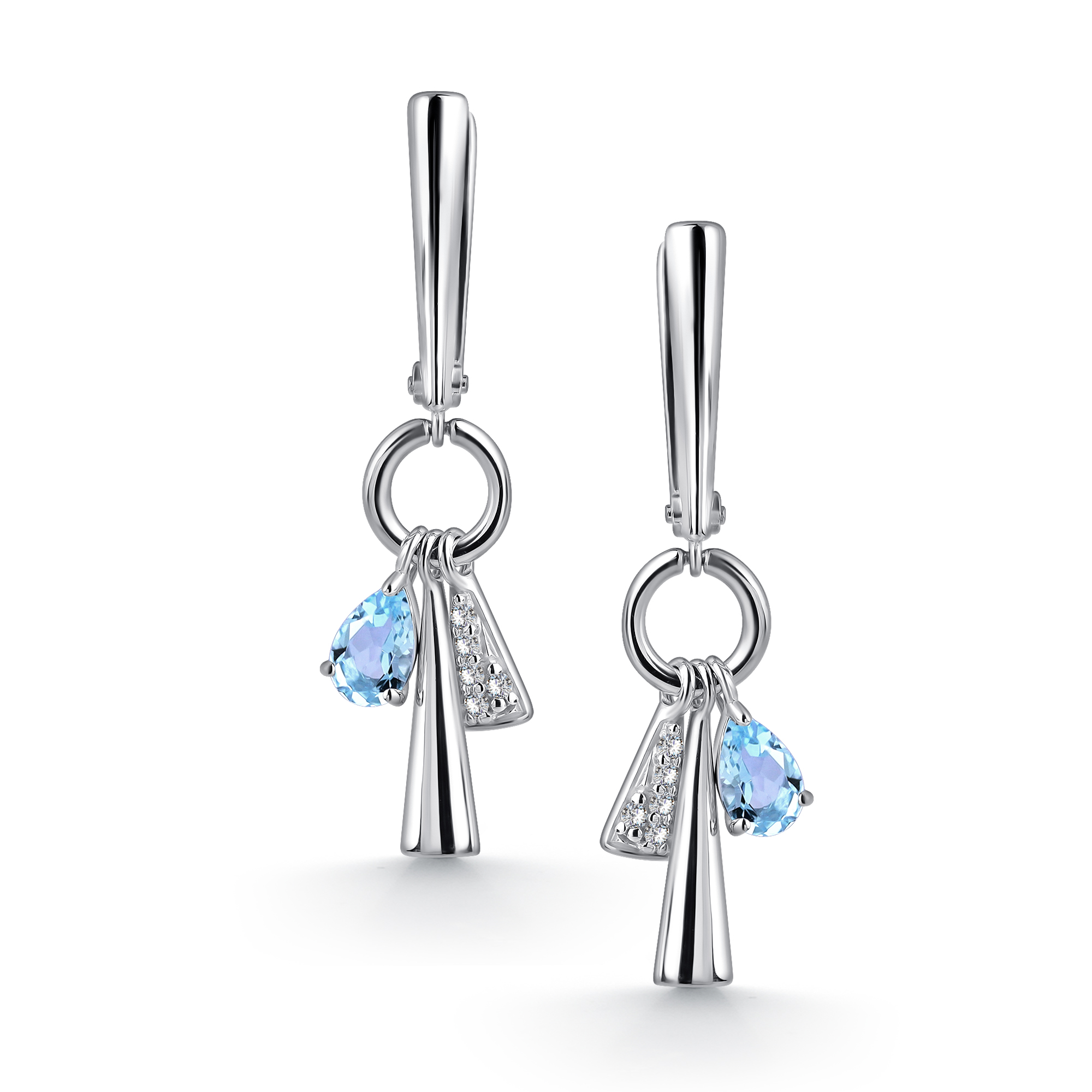 Серьги из серебра с фианитом Алькор 02-1738/00тб-00 02-1738/00тб-00