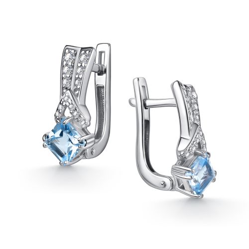 Серьги из серебра с фианитом Алькор 02-5460/00тб-00 02-5460/00тб-00