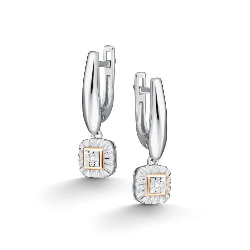 Серьги из серебра с бриллиантом Алькор 02-5473/000б-00 02-5473/000б-00