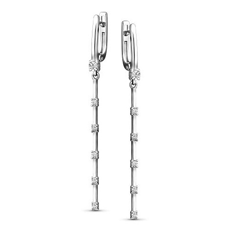Серьги из серебра с бриллиантом Алькор 02-5475/000б-00 02-5475/000б-00