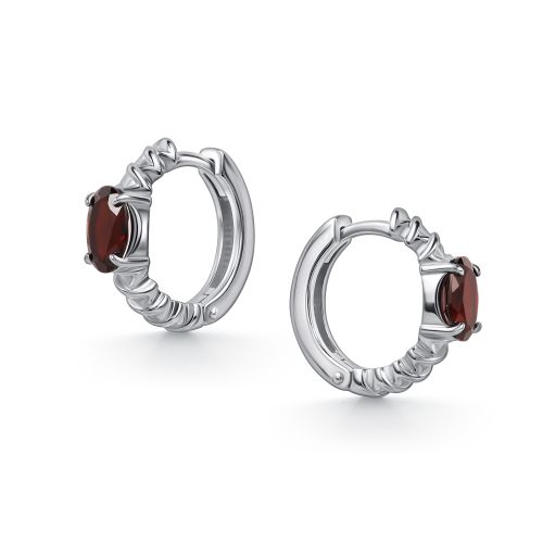 Серьги из серебра с гранатом Алькор 02-5516/00гр-00 02-5516/00гр-00