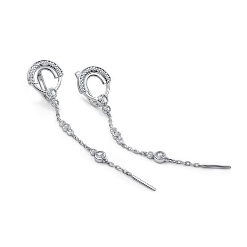 Серьги из серебра с фианитом Алькор 02-5556/00кц-00 02-5556/00кц-00