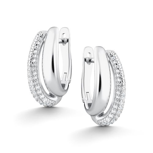 Серьги из серебра с фианитом Алькор 02-5567/00кц-00 02-5567/00кц-00