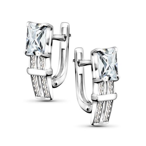 Серьги из серебра с фианитом Алькор 02-5680/00гх-00 02-5680/00гх-00