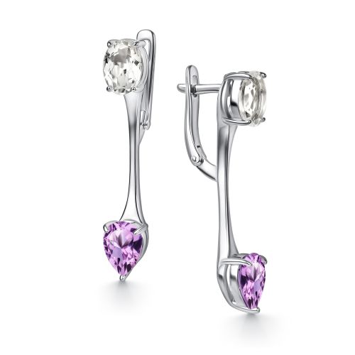 Серьги из серебра с аметистом Алькор 02-5773/гхам-00 02-5773/гхам-00