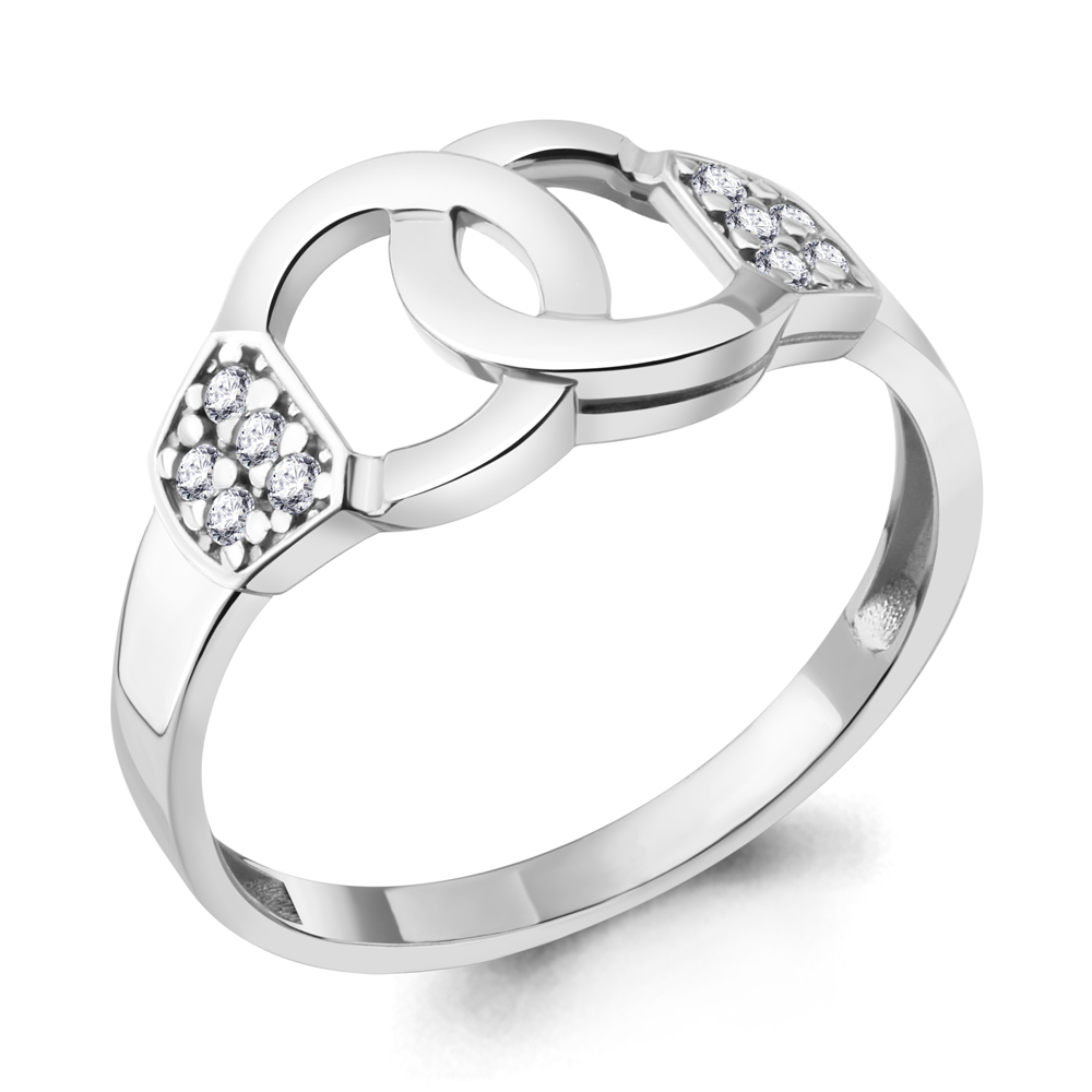 Кольцо из серебра с фианитом AQUAMARINE 67123а.5 67123а.5