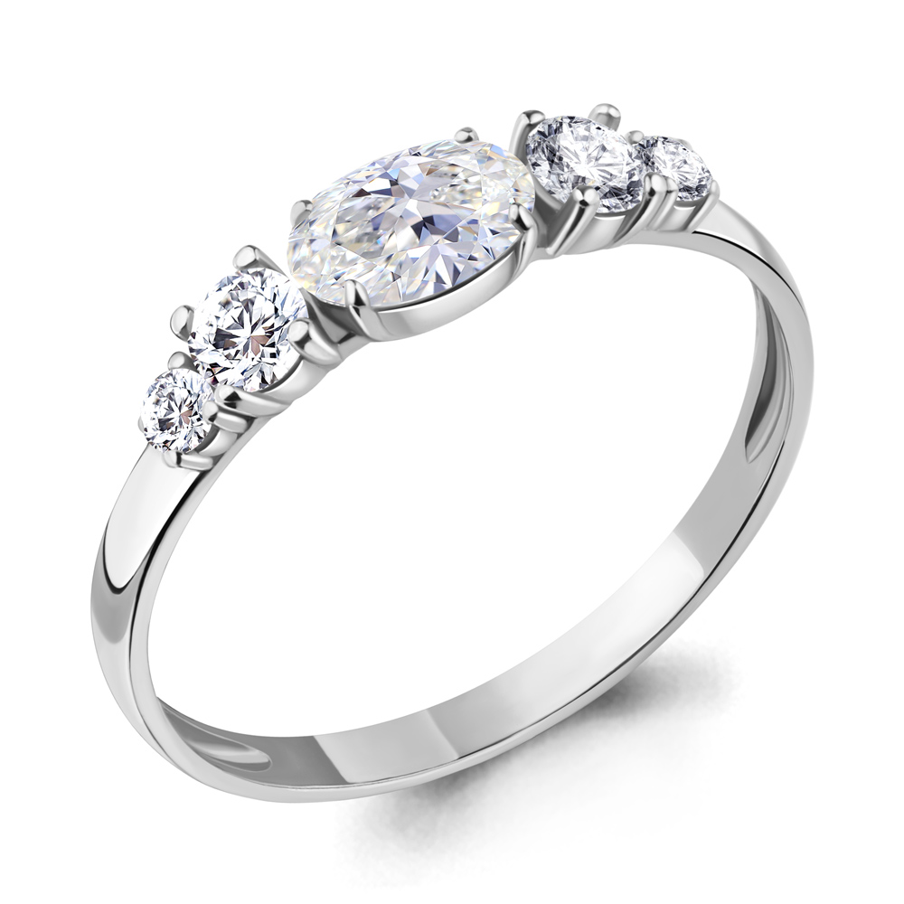 Кольцо из серебра с фианитом AQUAMARINE 67184а.5 67184а.5