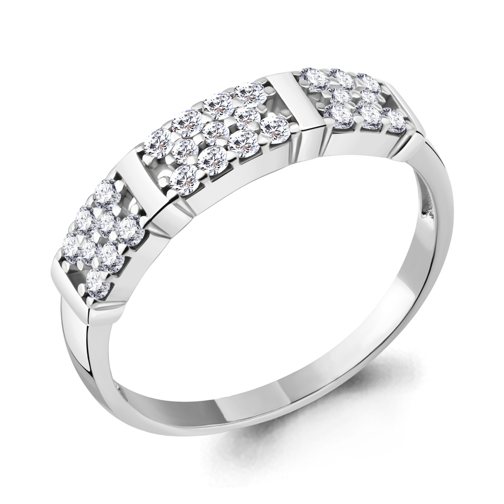 Кольцо из серебра с фианитом AQUAMARINE 67384а.5 67384а.5
