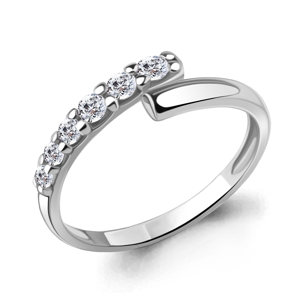 Кольцо из серебра с фианитом AQUAMARINE 67701а.5 67701а.5