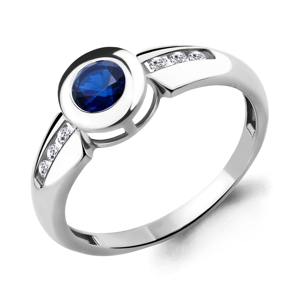 Кольцо из серебра с фианитом AQUAMARINE 68013н.5 68013н.5