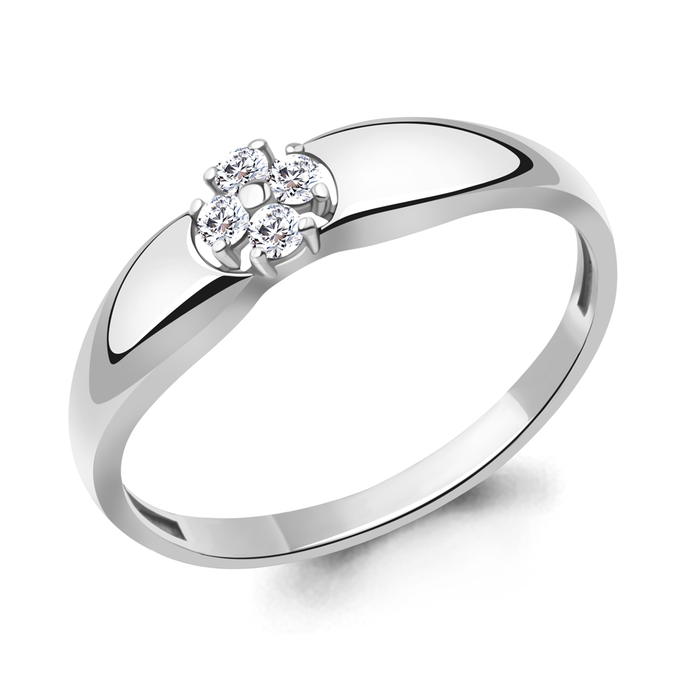 Кольцо из серебра с фианитом AQUAMARINE 68023а.5 68023а.5