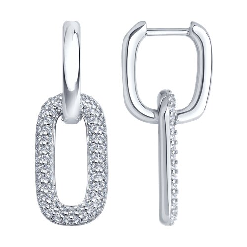 Серьги из серебра с фианитом SOKOLOV 94026578-91 94026578-91