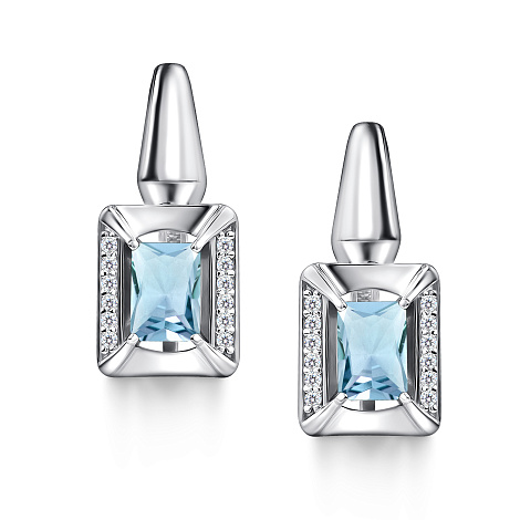 Серьги из серебра с фианитом Алькор 02-4358/00тб-00 02-4358/00тб-00