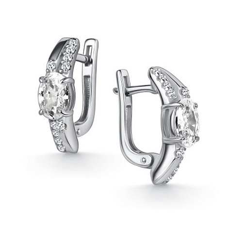 Серьги из серебра с фианитом Алькор 02-5983/00кц-00 02-5983/00кц-00