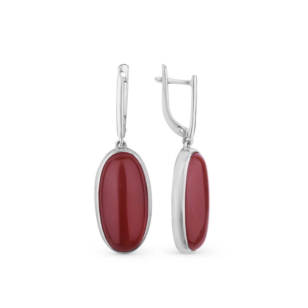 Серьги из серебра Коюз 42110111/жад 42110111/жад
